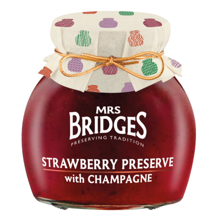 Mrs Bridges Strawberry Preserve with Champagne 340g