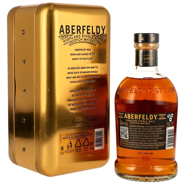 Preview: Aberfeldy 12 Jahre - Goldbarren Geschenkverpackung