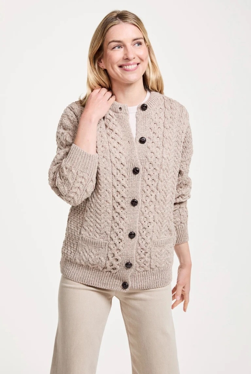 Damen Cardigan Achill Island Oat