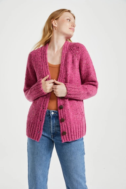 Damen Tweed-Cardigan  Bonny Glen  - Pink