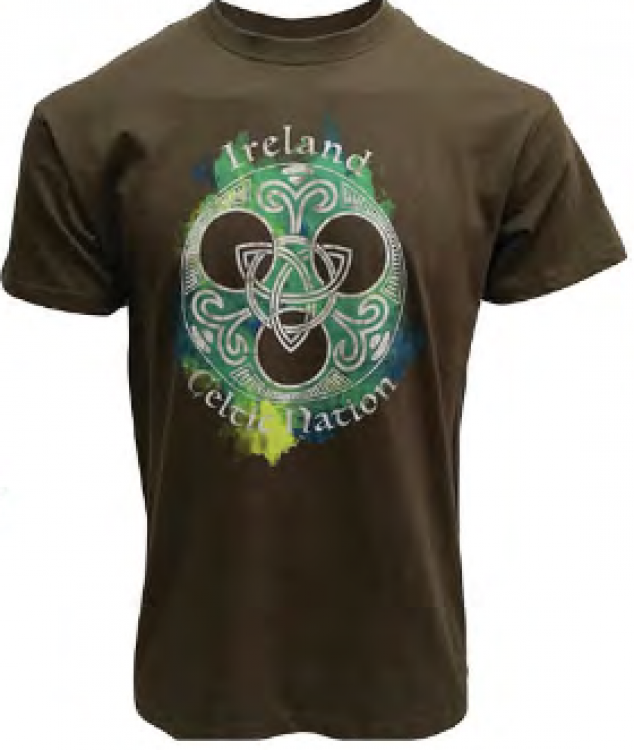 T-Shirt Ireland Celtic Knot Khaki