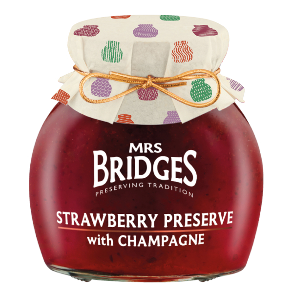Mrs Bridges Strawberry Preserve with Champagne 340g