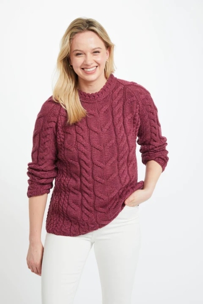 Damen Pullover mit Zopfmuster