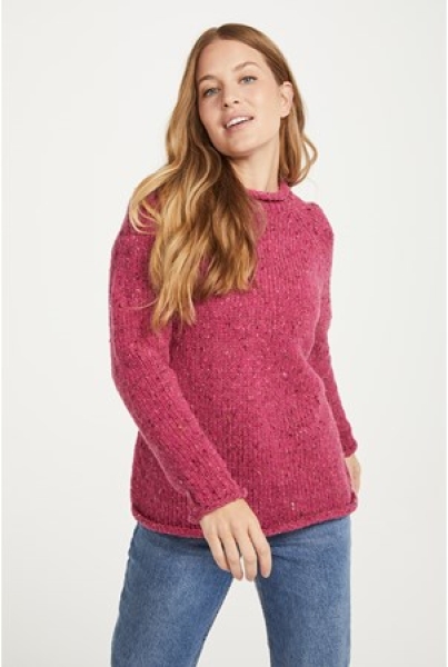 Damen Pullover Rundhals mit Rollbündchen